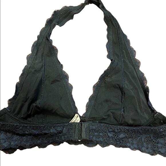 Intimately Free People Black Lace Size Small Halter Bralette - Picture 2 of 4